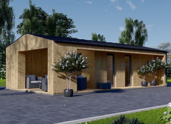 Zahradní bungalov ANNA Scandinavia 37m² + izolace do stěn a podlahy