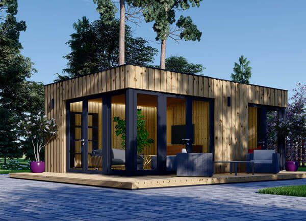 Dřevěná chata PREMIUM 30m² (7,5x4) 44mm +izolace do stěn a podlahy