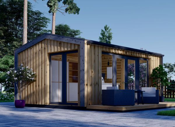 Zahradní domek EMMY 20 m² (5x4) 34 mm + obklad