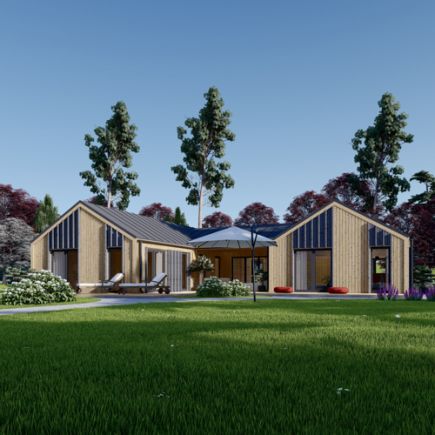 Dřevěný rodinný dům SCARLET PREMIUM 160m² 66mm + izolace do stěn a podlahy