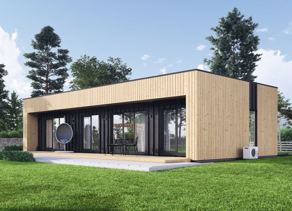 Montovaná chata KAYA 3 91m² (13x7) 66mm + izolace do stěn a podlahy