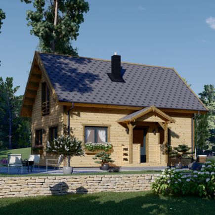 Dřevěný rodinný dům EMMA PREMIUM 91m², 66mm + izolace do stěn a podlahy