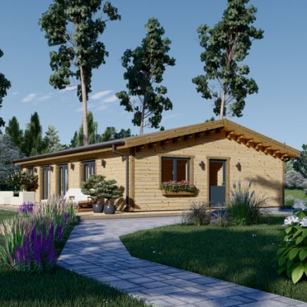 Dřevěný bungalov JULIA PREMIUM 103m² 66mm + izolace do stěn a podlahy