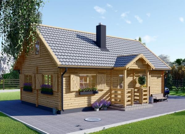 Dřevěná chata EMMA 91m² (8x5,7) 66mm