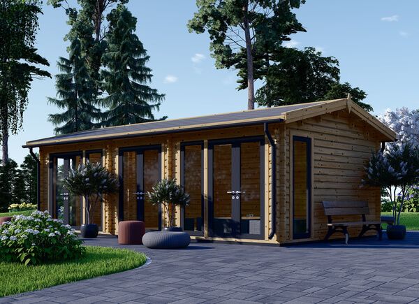 Prosklený zahradní domek MARION 30m2 (7,5x4) 44mm