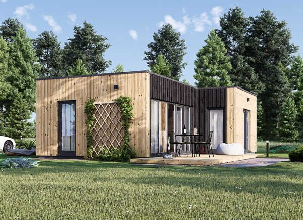 Dřevěná chata Lucia 1 PREMIUM - 40m², 66mm + izolace do stěn a podlahy + PVC okna a dveře s izolačním trojsklem