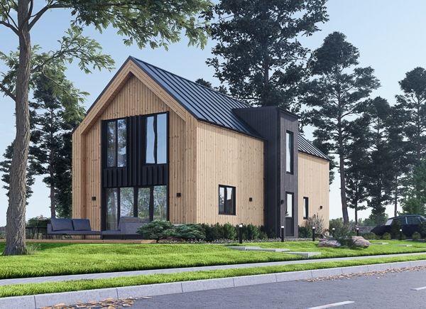 Dřevěný rodinný dům INGRID PREMIUM 170m² 66mm + izolace do stěn a podlahy