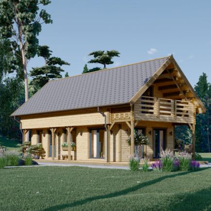 Dřevěný rodinný dům AURA PREMIUM 72m² 66mm + izolace do stěn a podlahy