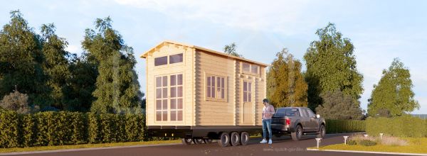 TINY2 15m² (5,4x2,8) 44 mm s patrem + izolace do stěn a podlahy + obklad