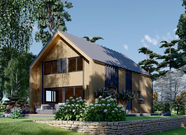Montovaná chata ASTRID 120m² (9,7x6,15) 66mm + izolace do stěn a podlahy
