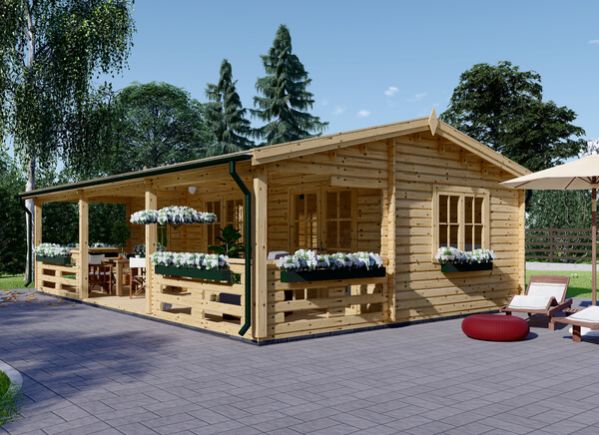 Dřevěná chata AMELIA 54m² (9x6) 44mm