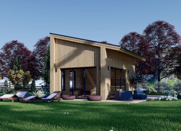 Dřevěná chata SOPHIA 20m² + izolace do stěn a podlahy