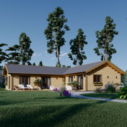 Dřevěný rodinný dům PAULA PREMIUM 129m² 66mm + izolace do stěn a podlahy