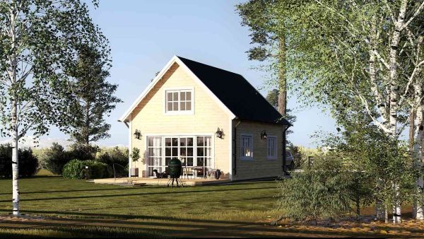 Montovaná chata KARINA 35m² (7x5) 66mm + izolace do stěn a podlahy