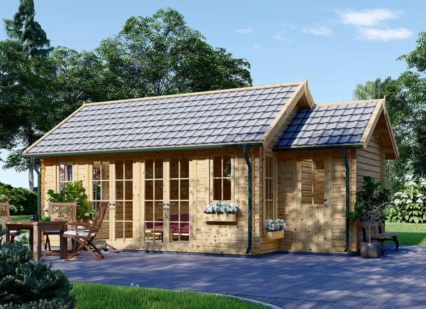 Dřevěná montovaná chata ELLA 28m² (7x4) 44mm