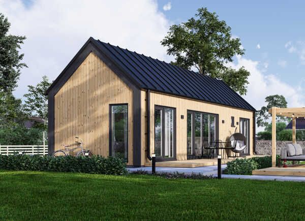 Moderní dřevěná chata ADA PREMIUM - 42m², 66mm + izolace do stěn a podlahy