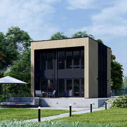 Dřevěný dům KAYA 4 PREMIUM, 64m², 66mm + izolace do stěn a podlahy
