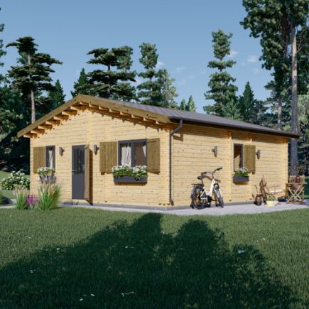 Dřevěná chata HANNA 2 - 47m² 44+44mm + izolace do stěn a podlahy