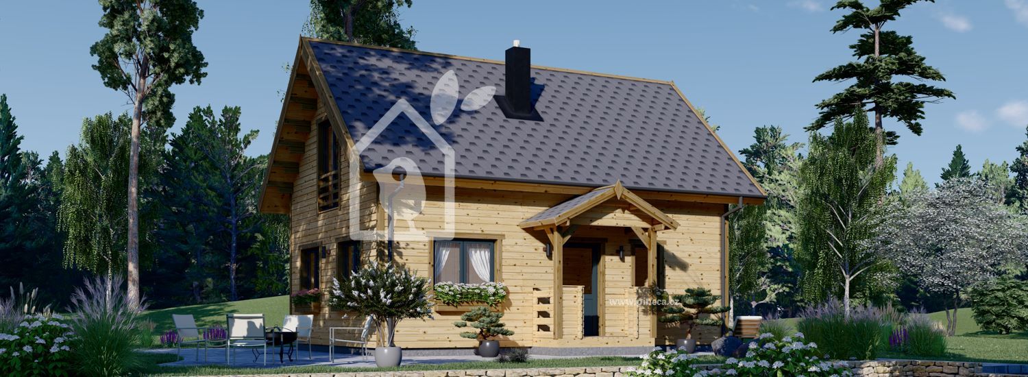 Dřevěný rodinný dům EMMA PREMIUM 91m², 66mm + izolace do stěn a podlahy