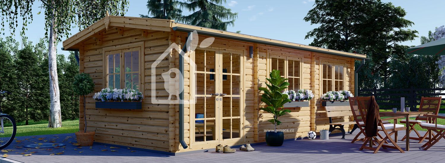 Dřevěný zahradní domek NORA 24m² (7x3.5) 44mm