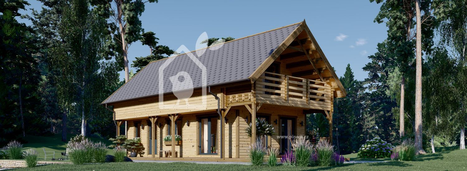 Dřevěný rodinný dům AURA PREMIUM 72m² 66mm + izolace do stěn a podlahy