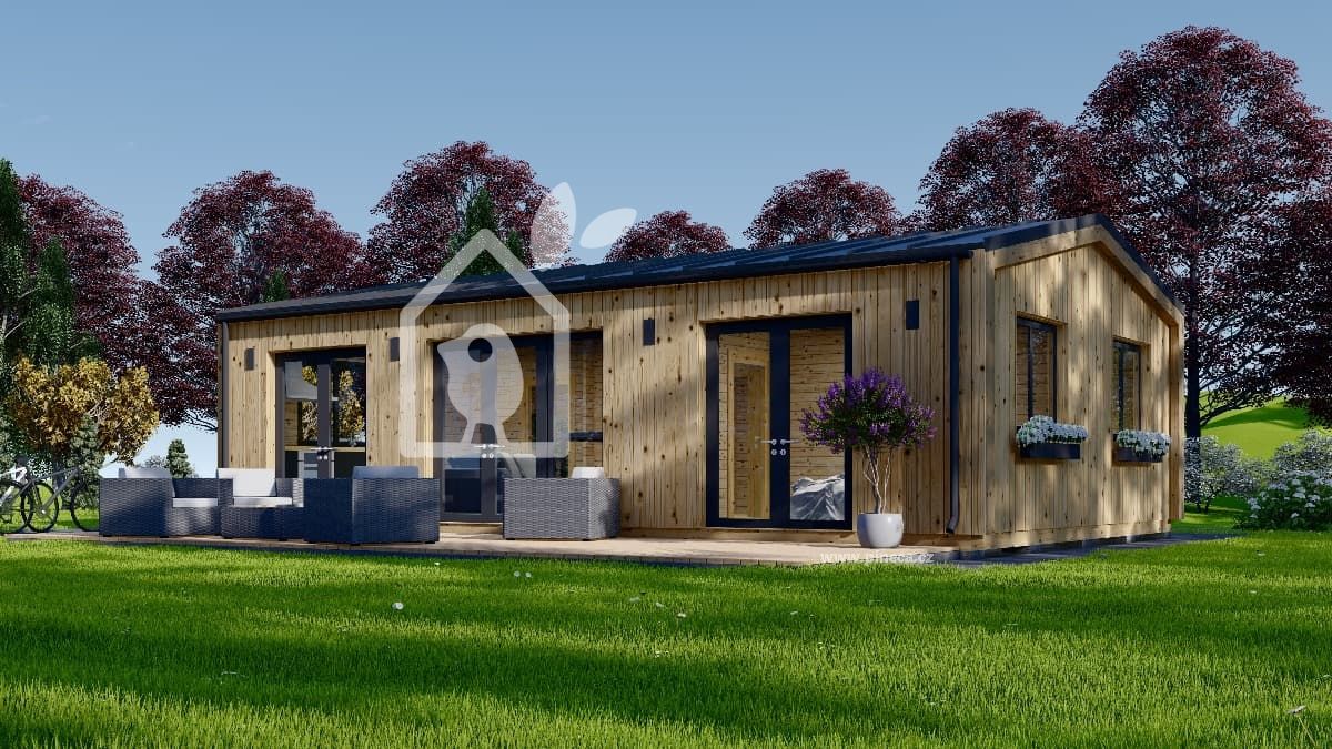 Dřevěný bungalov SELENE PREMIUM 63m² 66mm + izolace do stěn a podlahy