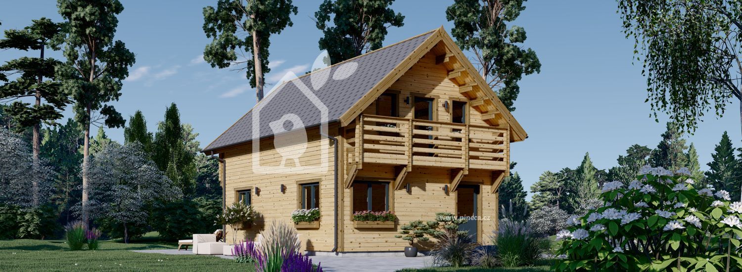 Dřevěný rodinný dům LANGON PREMIUM 107m² 66mm + izolace do stěn a podlahy