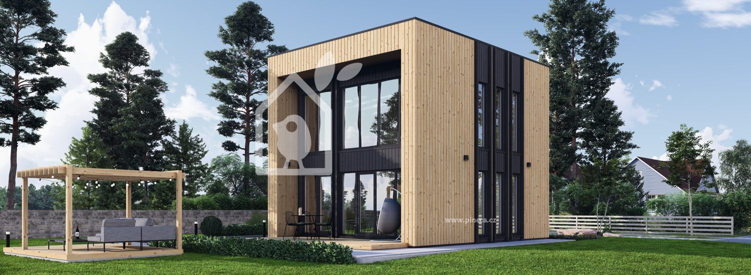 Dřevěný dům KAYA 4L PREMIUM 50m², 66mm + izolace do stěn a podlahy