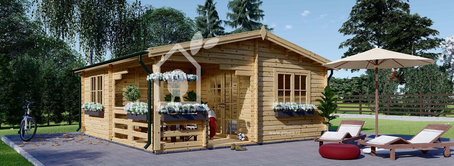 Dřevěná chata OLIVIA 36m² (6x6) 66mm