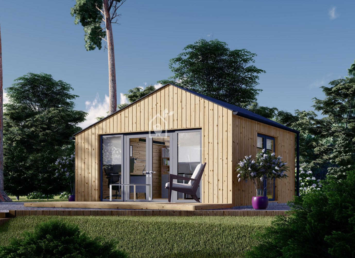 Zahradní domek TONIA 25 m² (5x5) 34 mm + obklad