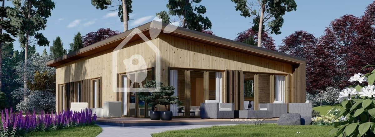 Dřevěný rodinný dům ZOE PREMIUM 110m² 66mm + izolace do stěn a podlahy
