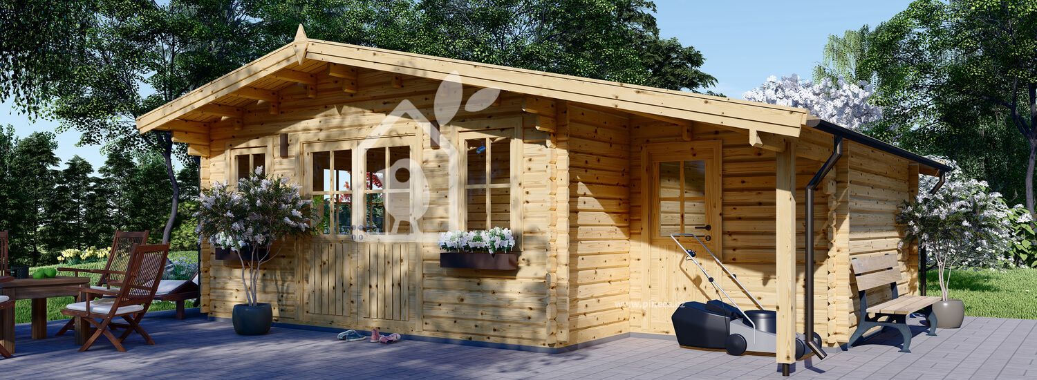 Dřevěná chata CLARA 28m² (7x4) 66mm