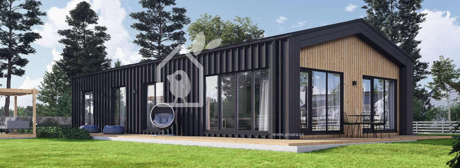 Dřevěný rodinný dům ROBERTA PREMIUM 110m² 66mm + izolace do stěn a podlahy