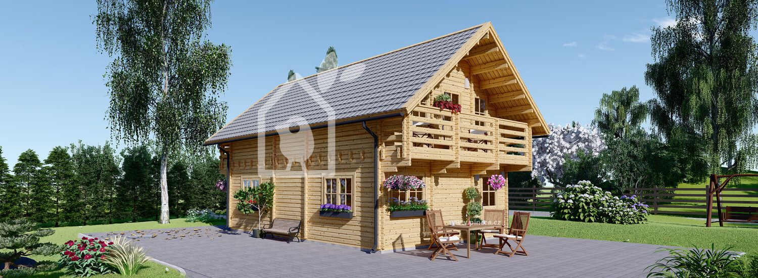 Dřevěný dům LANGON 107m² (8,7x6) 66mm