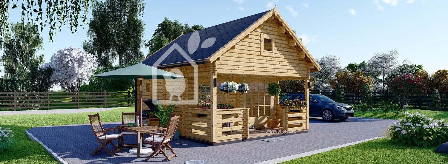 Dřevěná chata ALBI 20m² (5x5,6) 66mm