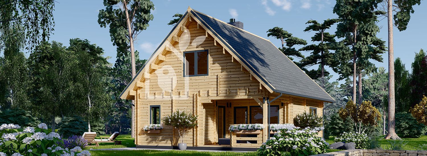 Dřevěný rodinný dům DORIS 80m² (9x7) 66+66mm + izolace do stěn a podlahy