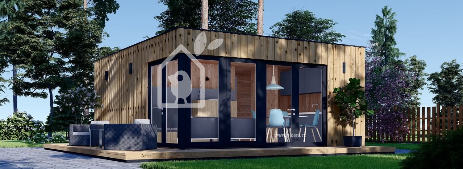 Dřevěná chata PREMIUM 30m² (6x5) 44mm + izolace do stěn a podlahy