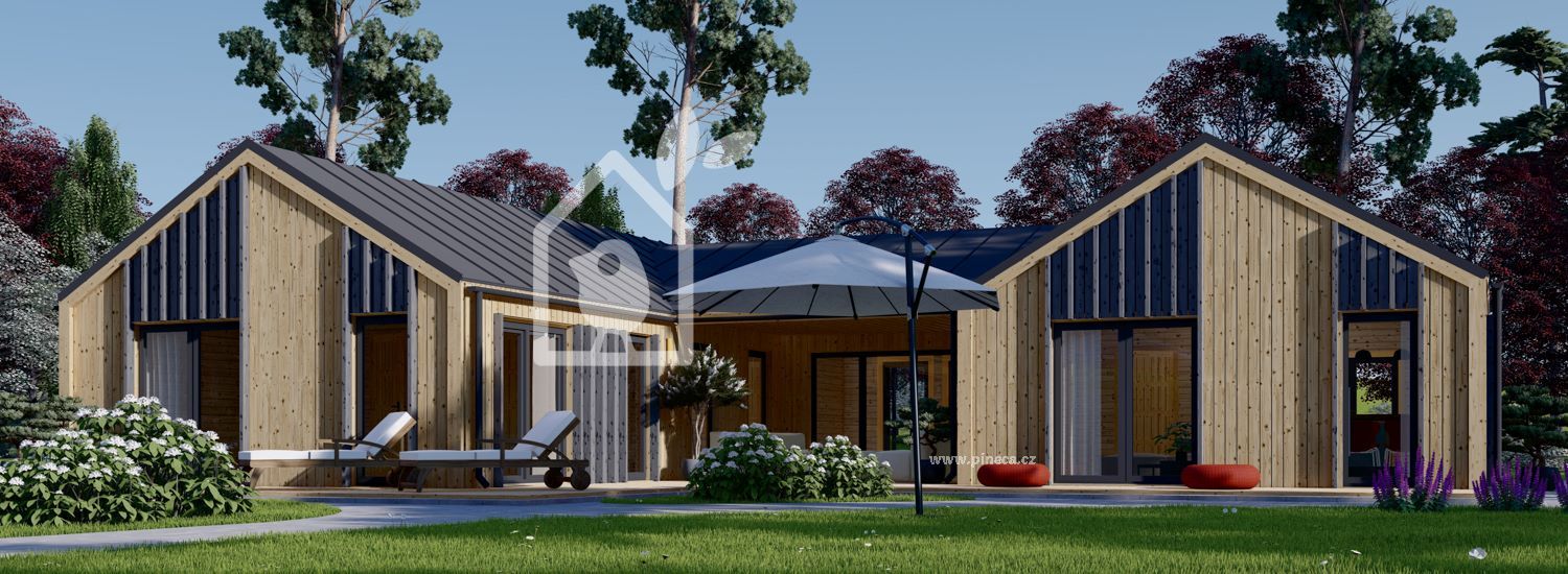 Dřevěný rodinný dům SCARLET PREMIUM 160m² 66mm + izolace do stěn a podlahy