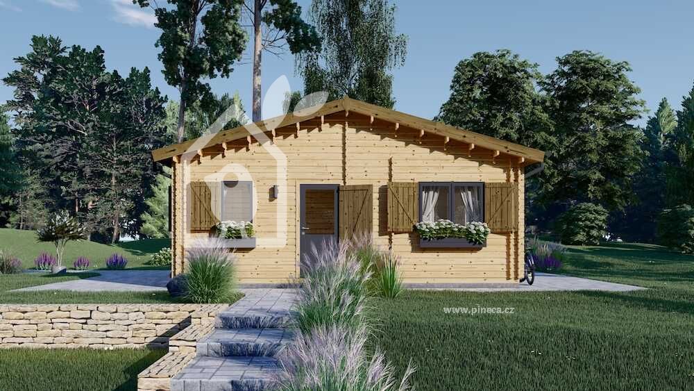 Dřevěná chata HANNA 2 - 47m² 44+44mm + izolace do stěn a podlahy