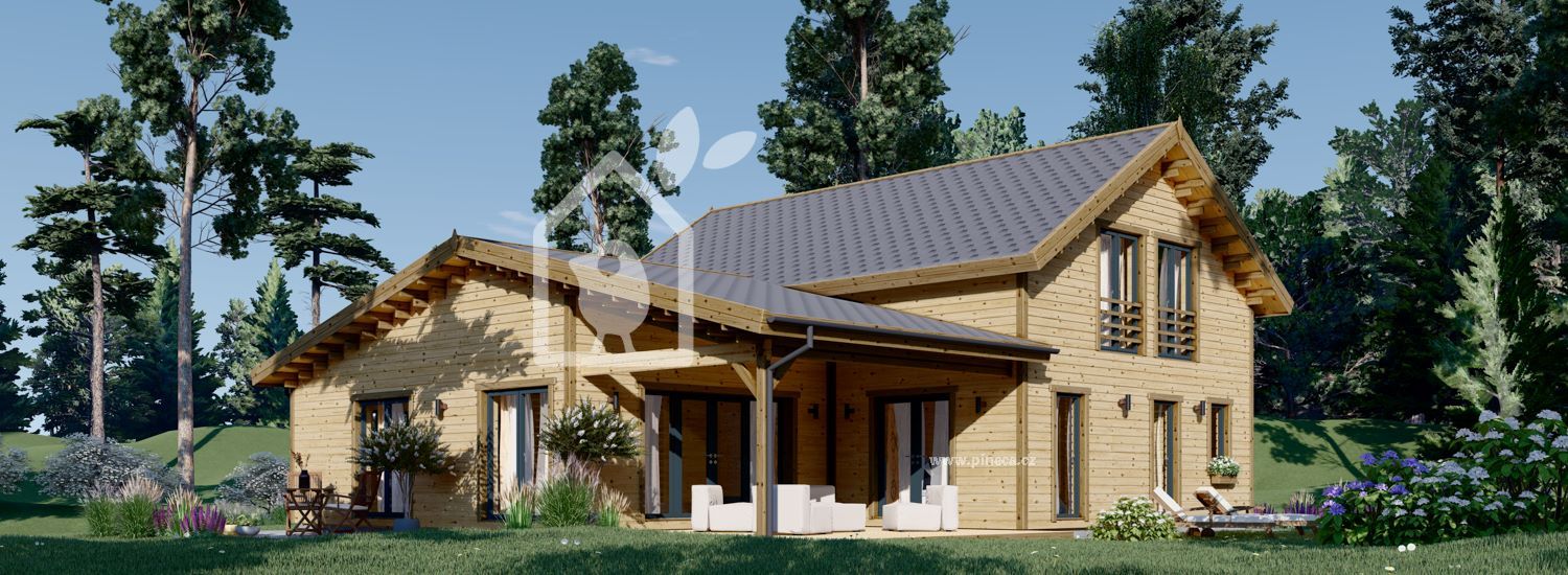 Dřevěný rodinný dům DARLA PREMIUM 180m², 66mm + izolace do stěn a podlahy