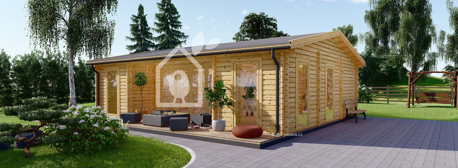 Dřevěná chata MILA 56m² (8x7) 44mm