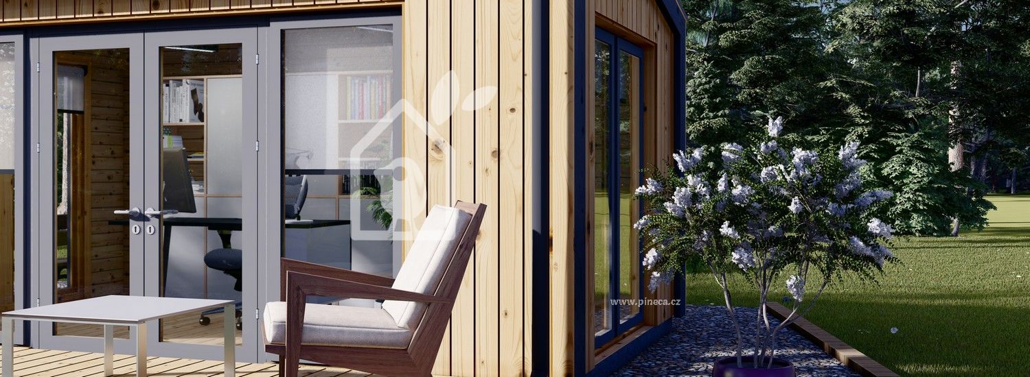 Zahradní domek EMMY 15 m² (5x3) 34 mm + obklad