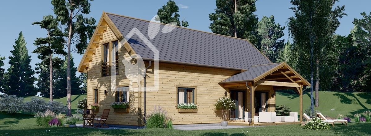 Dřevěný rodinný dům VERA PREMIUM 127m² 66mm + izolace do stěn a podlahy