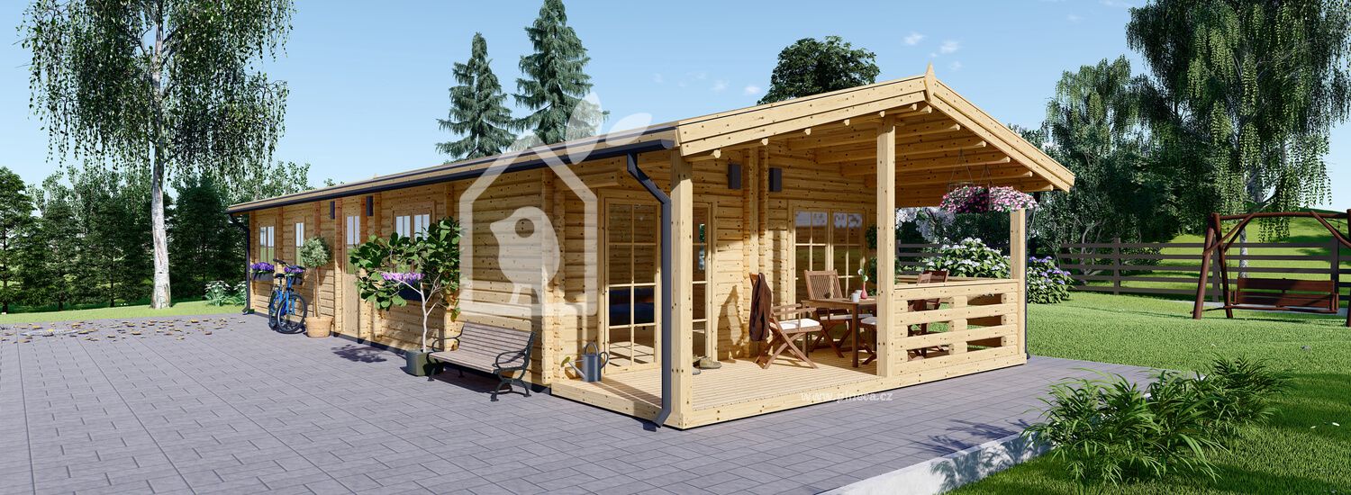 Dřevěný bungalov AVON 90m² (6x15) 66mm