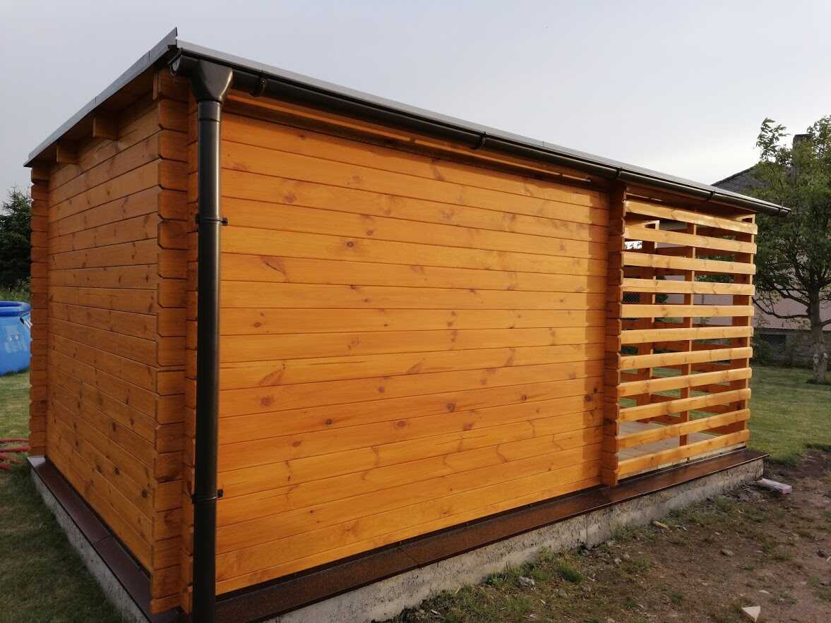 Naše realizace: Zahradní domek AIDA PLUS 9m² s uzavřenou pergolou, Soběslav